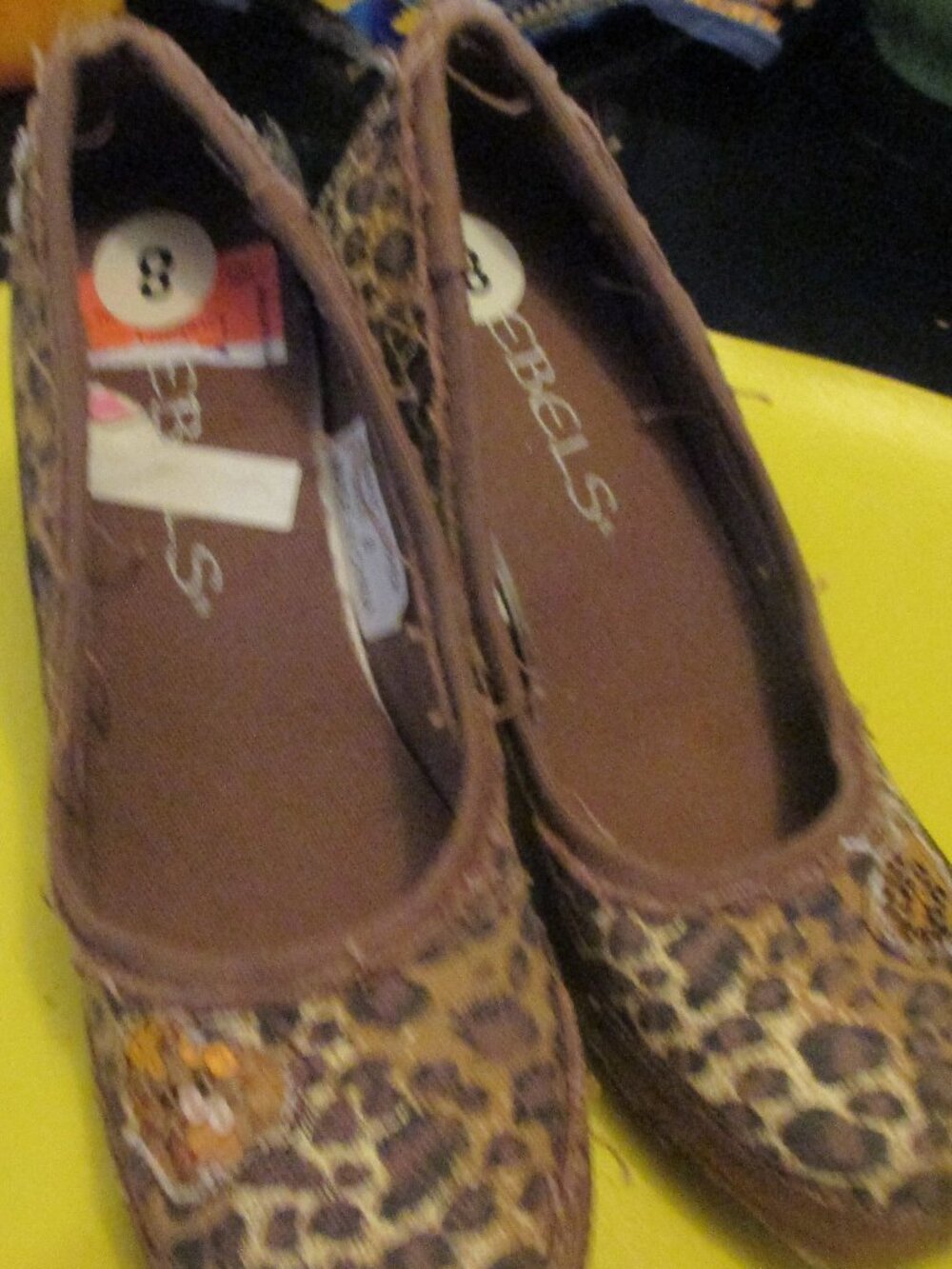 WOMEN'S REBELS LEOPARD PRINT HEELS with RHINESTONE ACCENT